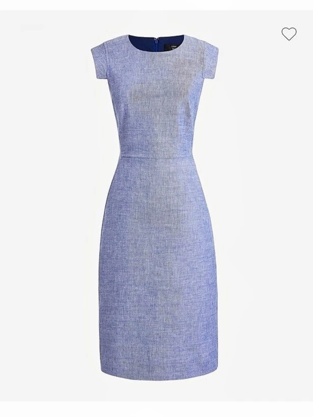 J.Crew Structured Linen-blend Sheath “Resumé Dress” Chambray Blue Size 6